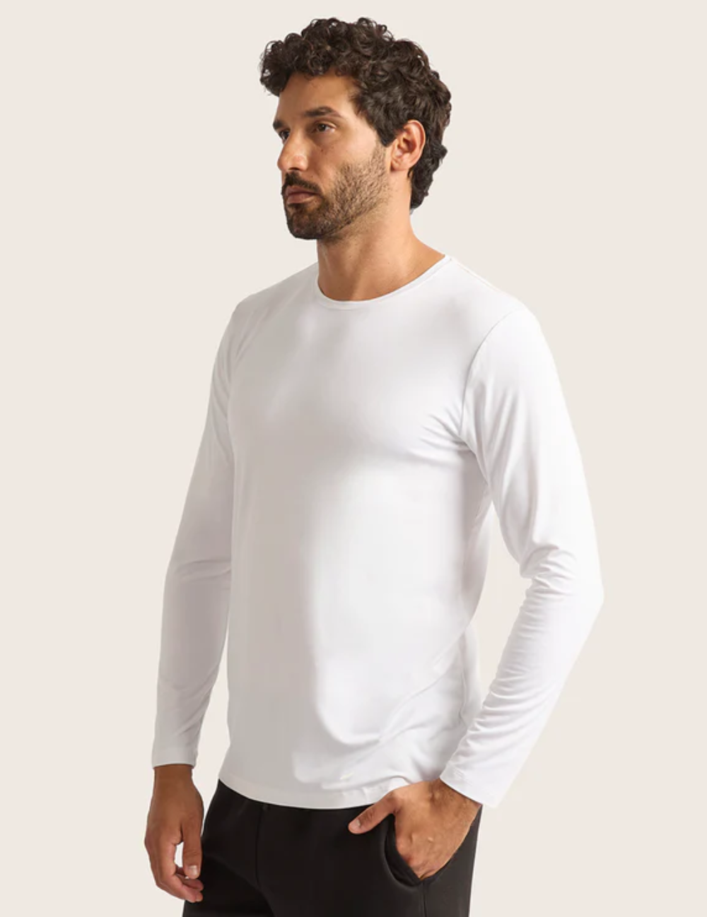 メンズ ロングスリーブクルーネックTシャツ