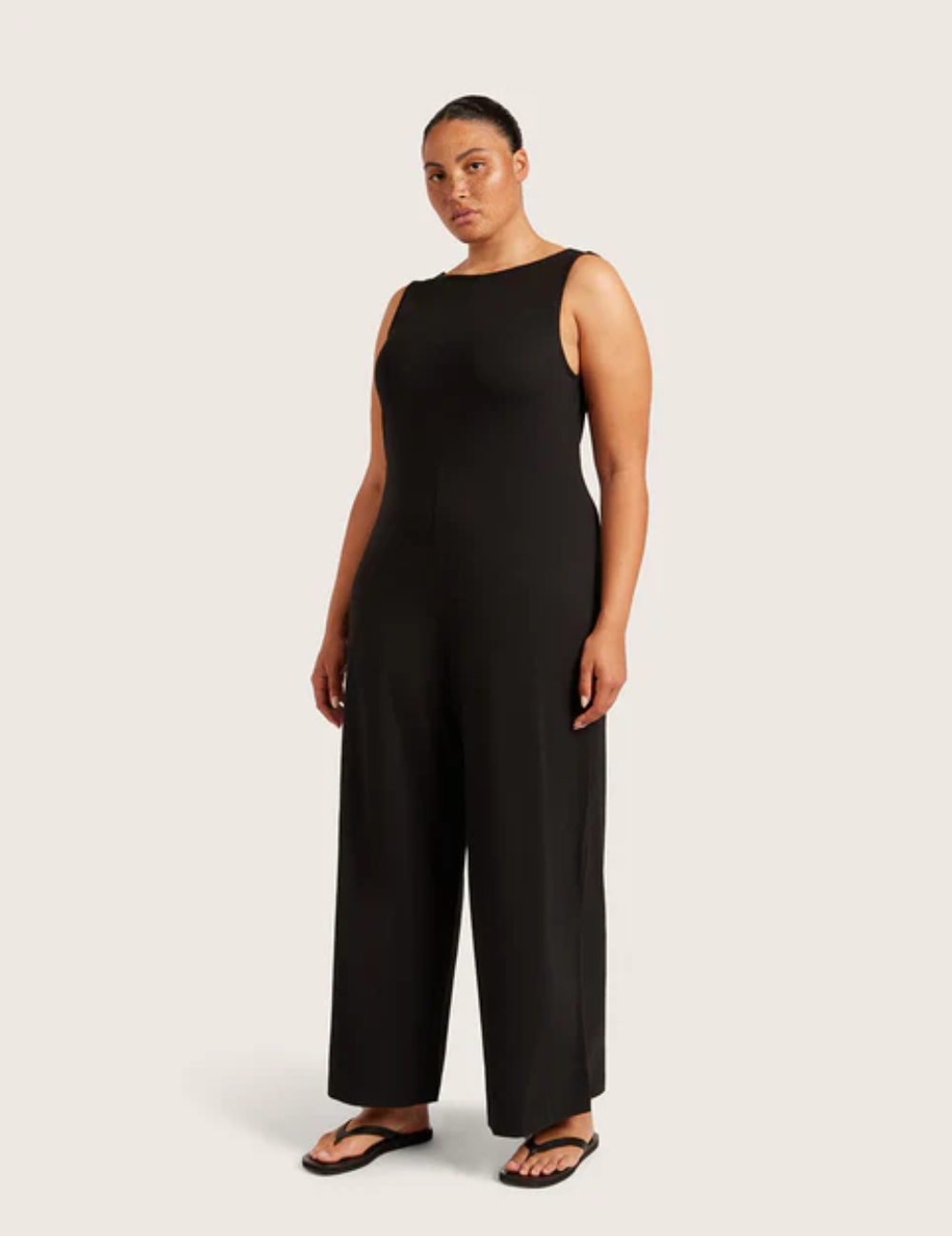 クラシックボートネックジャンプスーツ