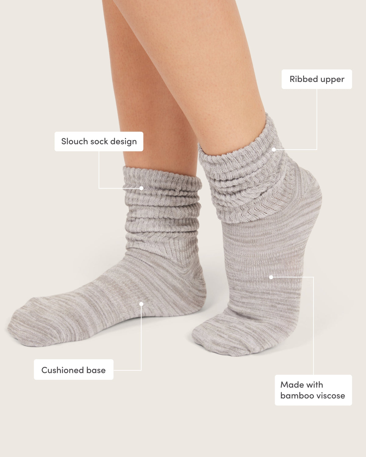 スラウチソックス | Light Grey Marl