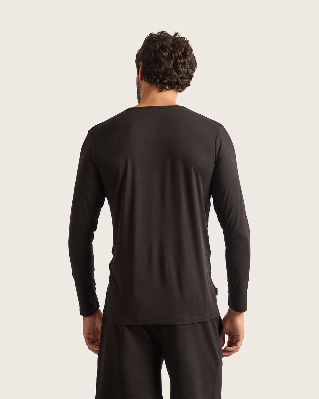 メンズ ロングスリーブクルーネックTシャツ | Black