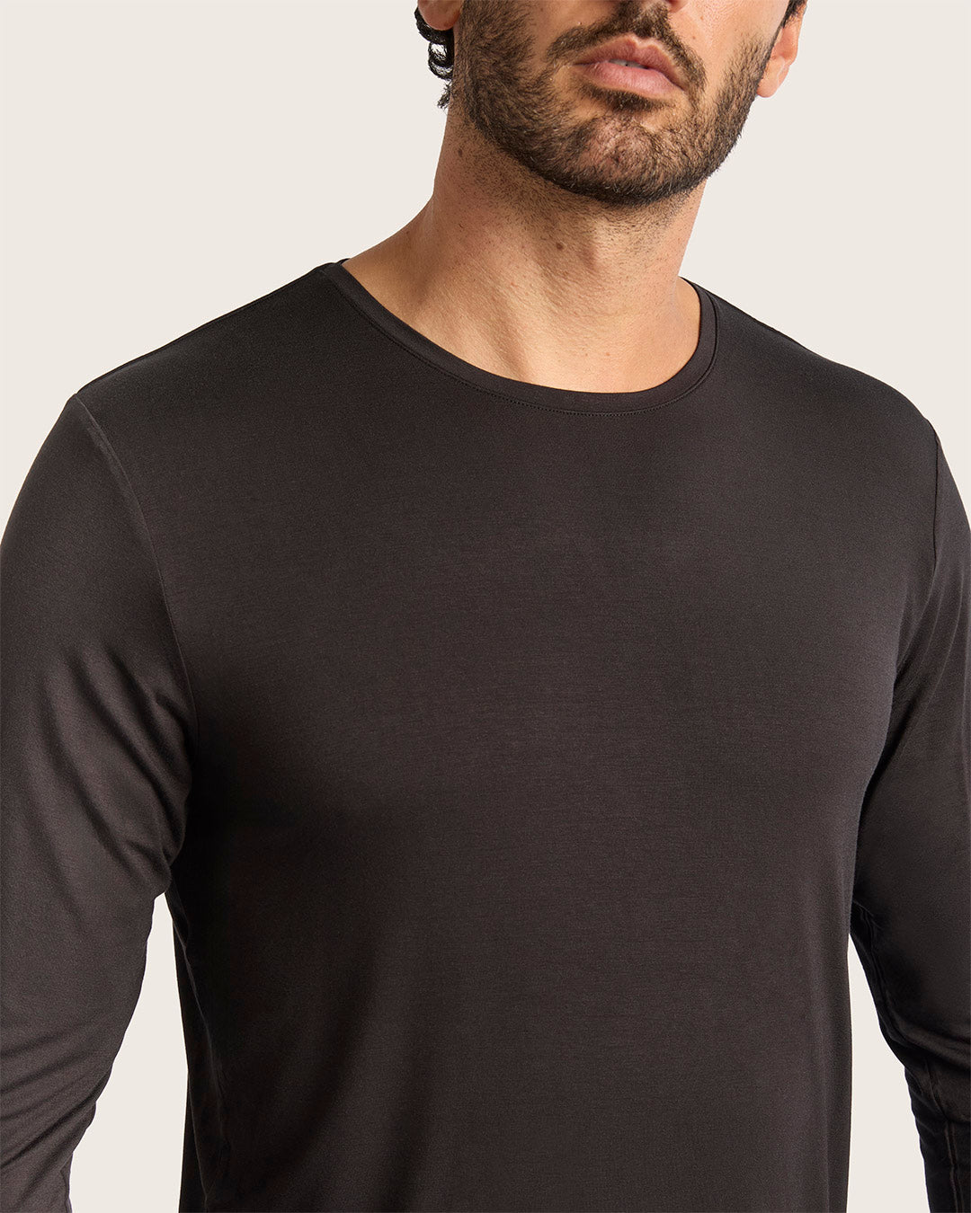 メンズ ロングスリーブクルーネックTシャツ | Black