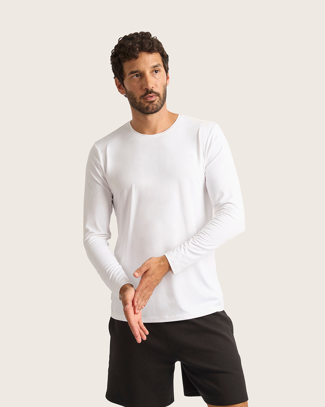 メンズ ロングスリーブクルーネックTシャツ | White