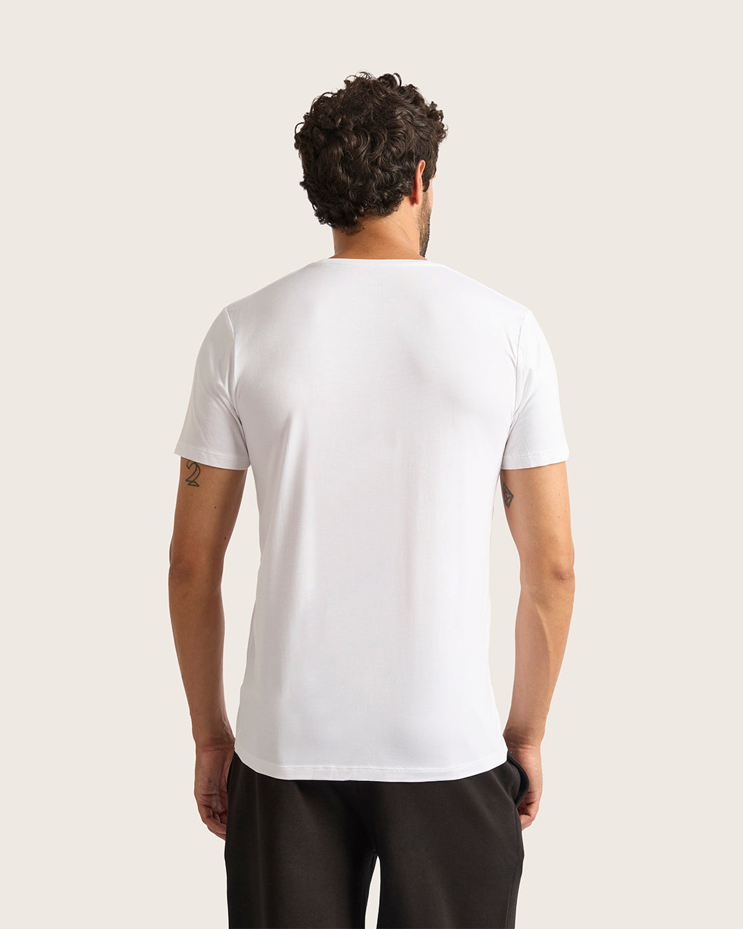 メンズ Vネック Tシャツ | White