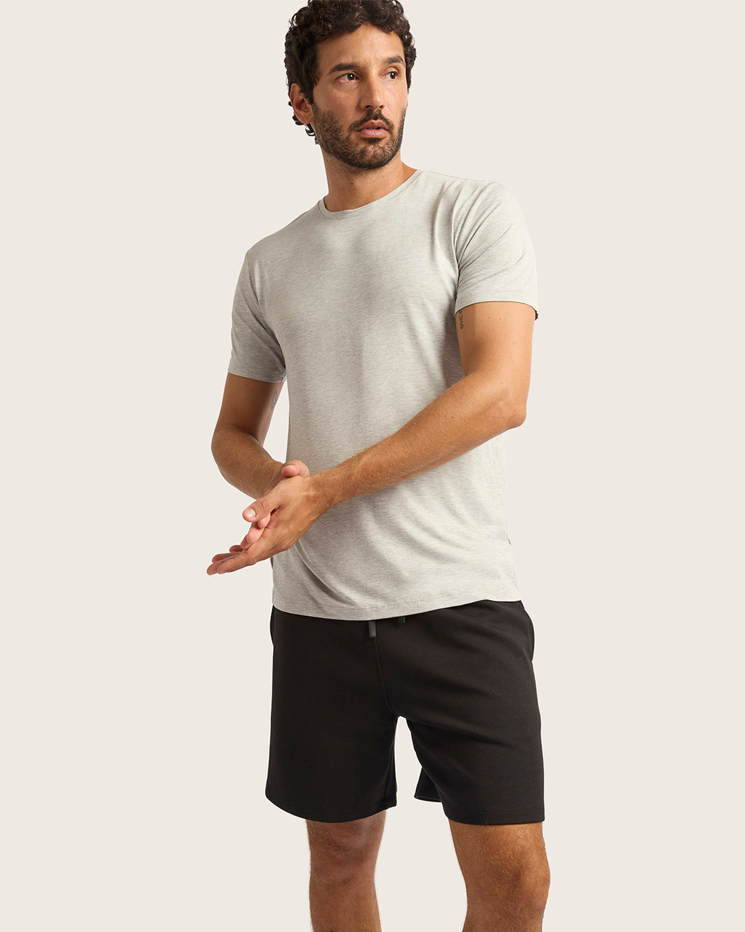 メンズ クルーネックTシャツ | Light Grey Marl