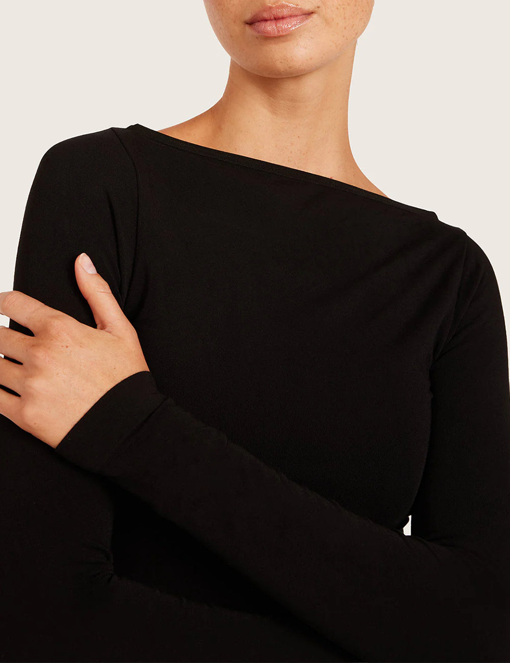 ボートネックロングスリーブトップ