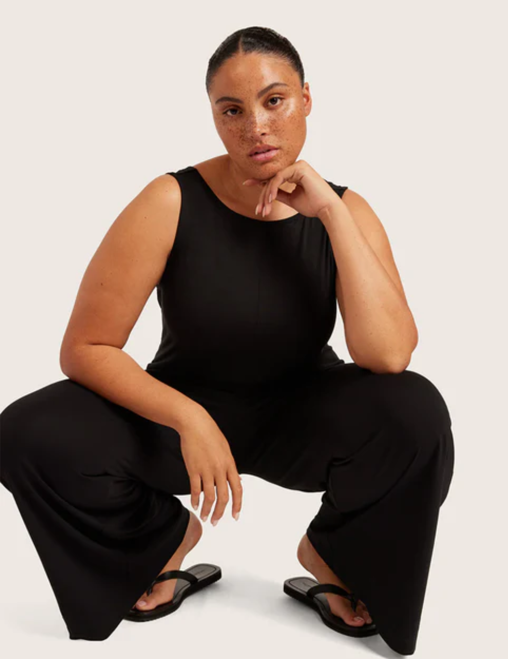 クラシックボートネックジャンプスーツ