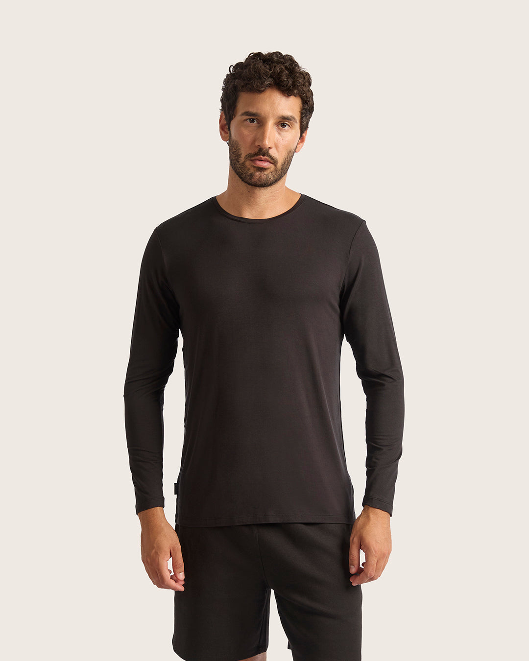 メンズ ロングスリーブクルーネックTシャツ | Black