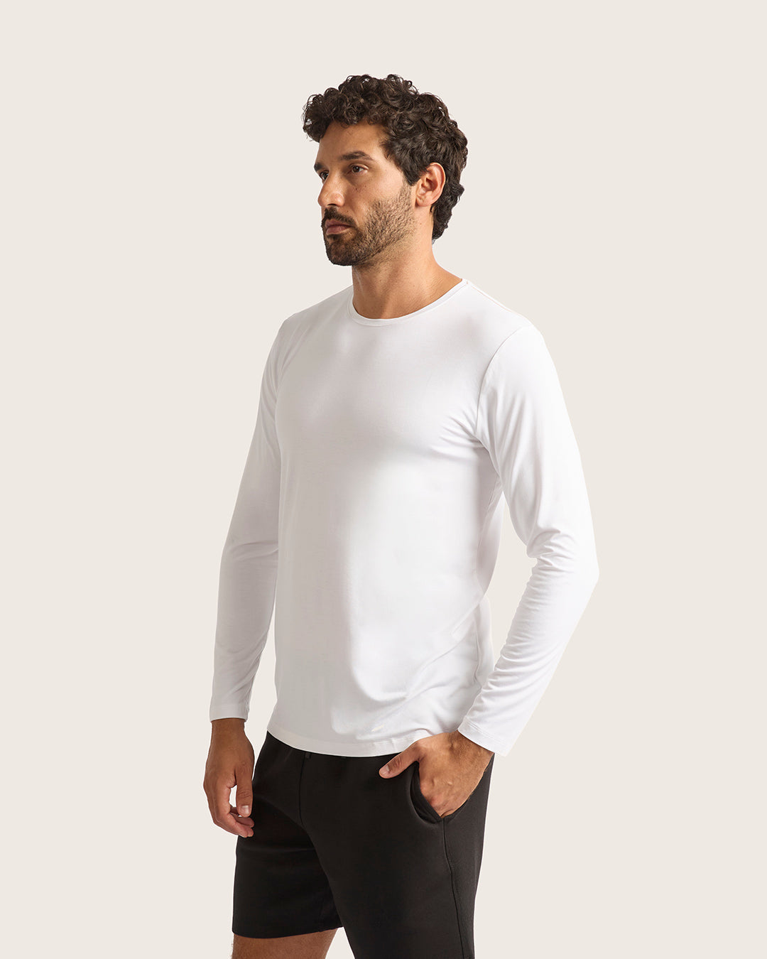 メンズ ロングスリーブクルーネックTシャツ | White