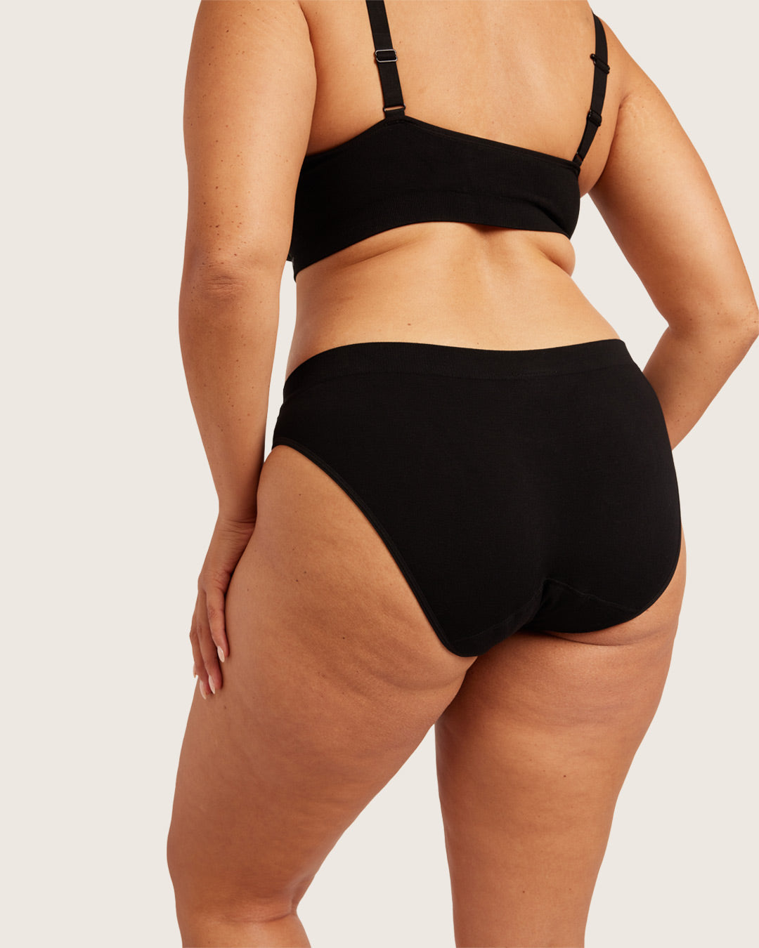 吸水サニタリーショーツ クラシックビキニ （軽い〜普通の日用 ） | Black