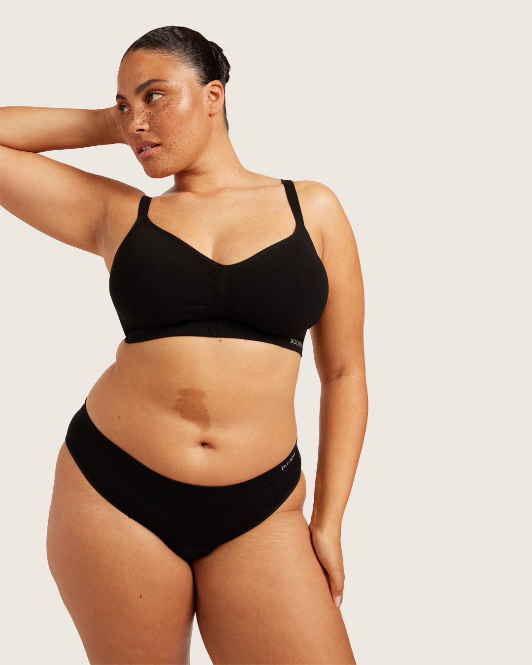 吸水サニタリーショーツ クラシックビキニ （軽い〜普通の日用 ） | Black