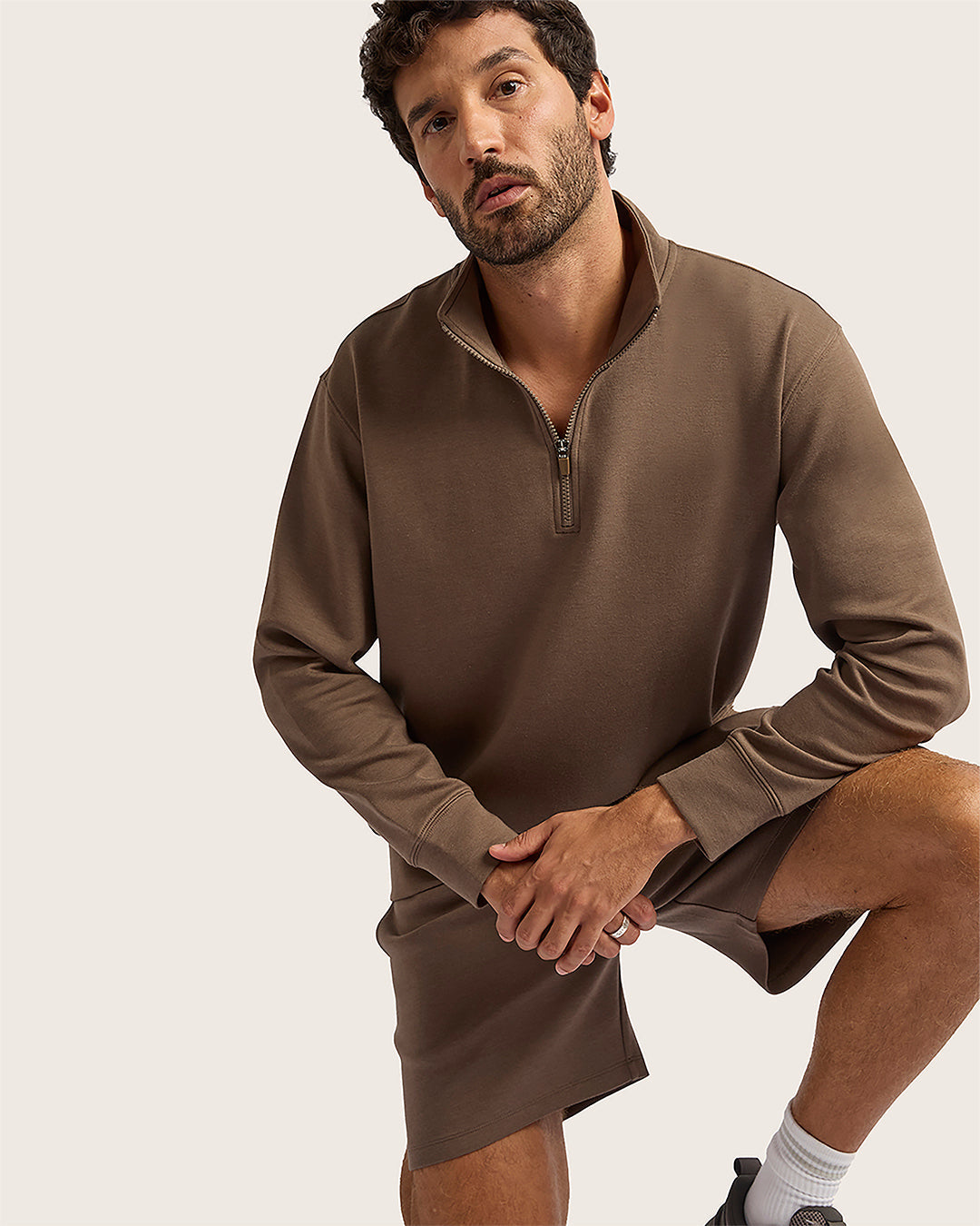 メンズ クウォータージップセーター | Oyster