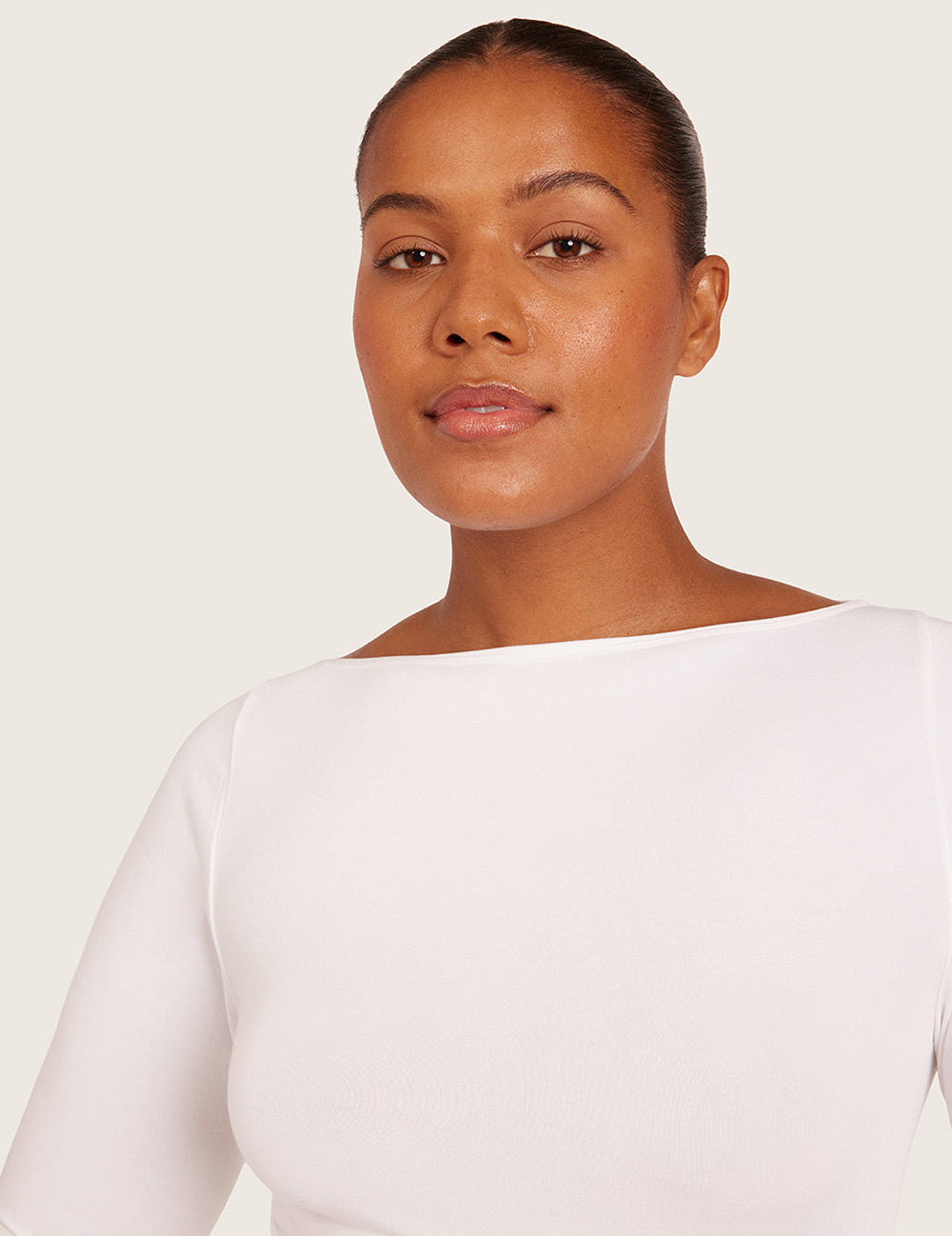 ボートネックロングスリーブトップ