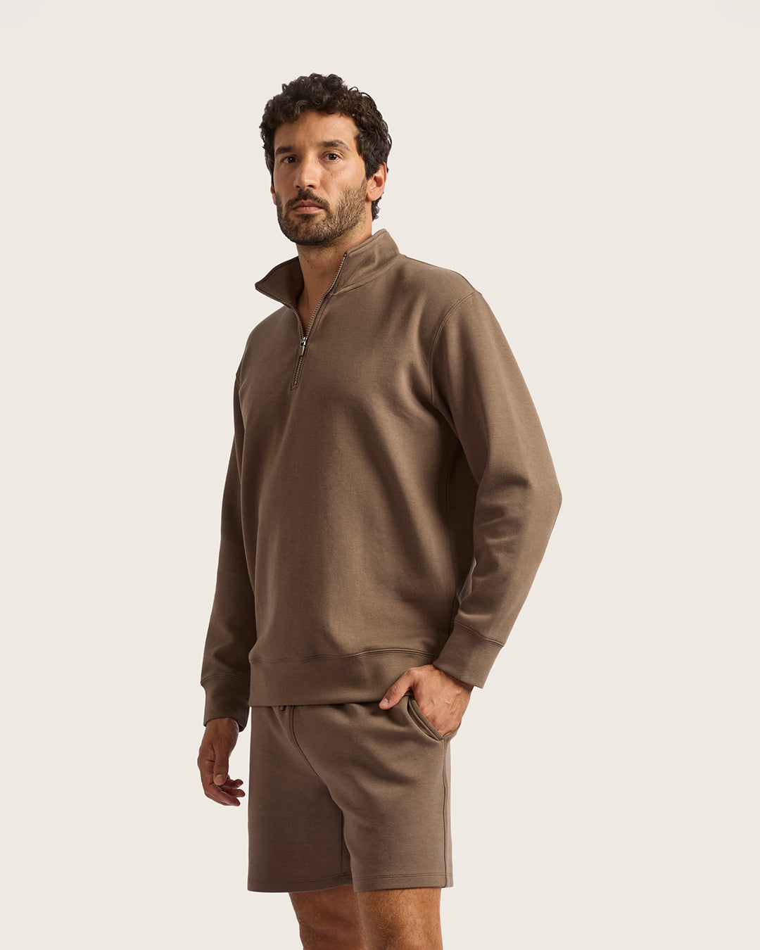 メンズ クウォータージップセーター | Oyster