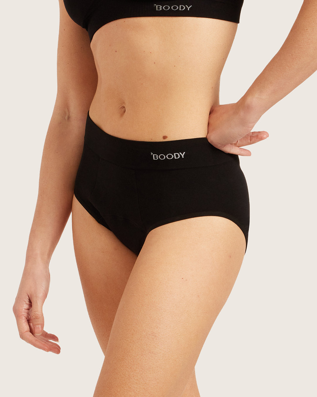 吸水サニタリーショーツ フルブリーフ （夜用 ） | Black