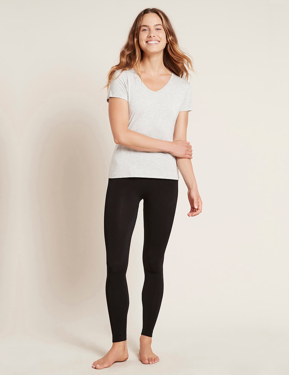 ＶネックＴシャツ | Light Grey Marl