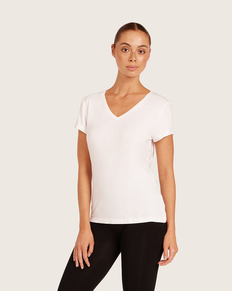 VネックTシャツ | White