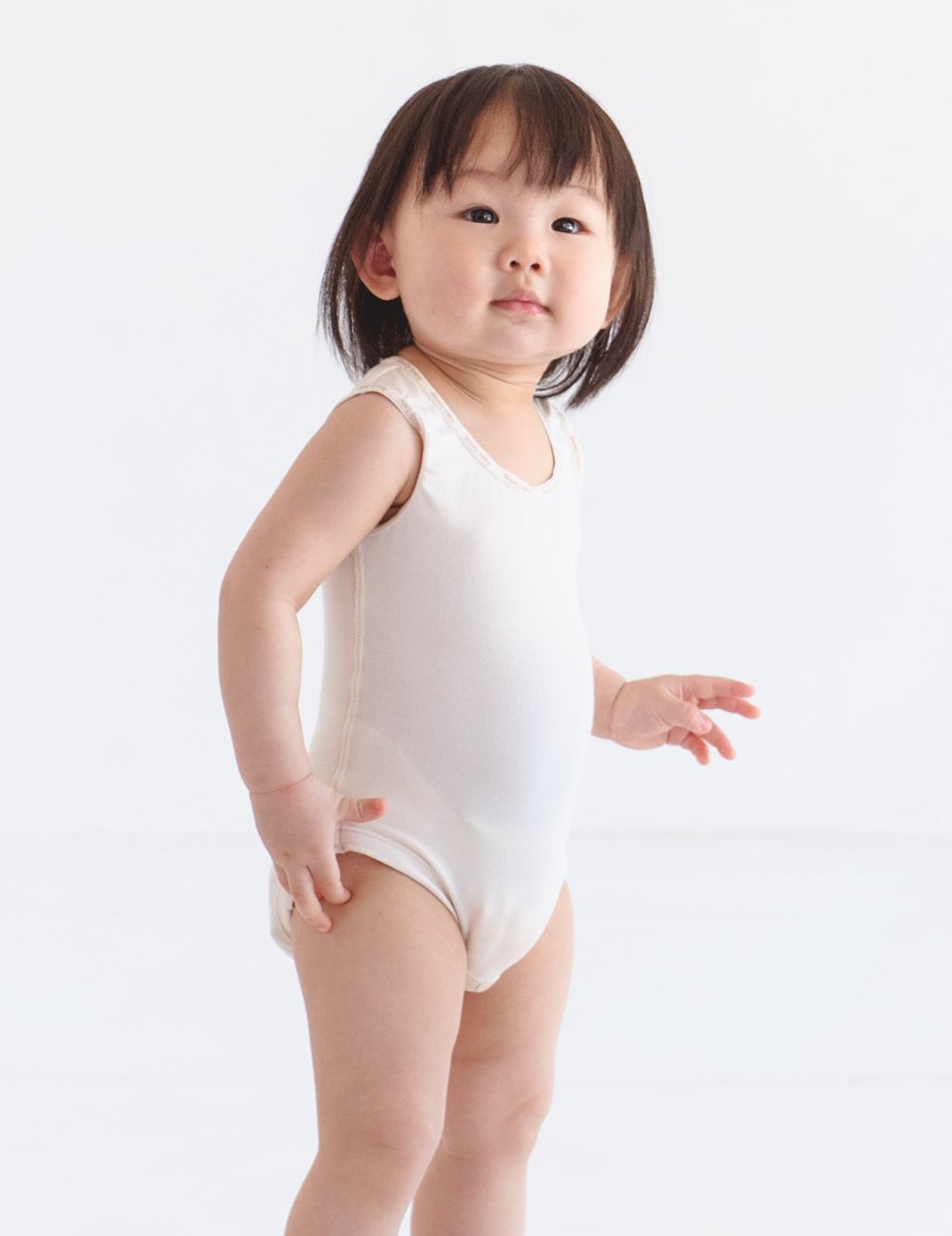Baby Sleeveless Bodysuit Chalk - Boody Baby