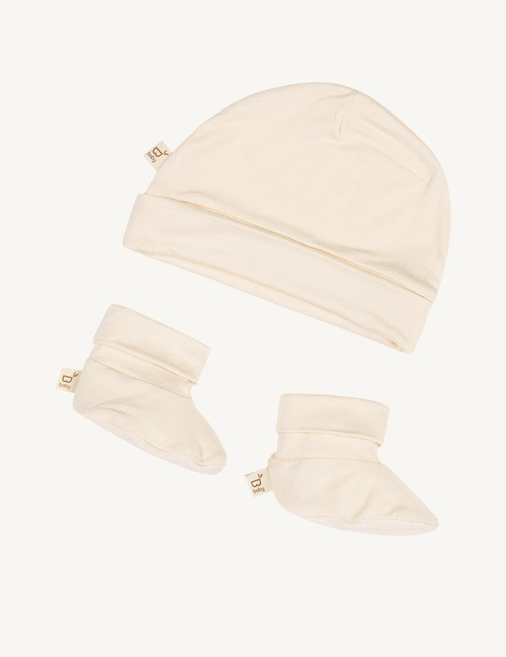 Baby Beanie & Booties Chalk - Boody Baby